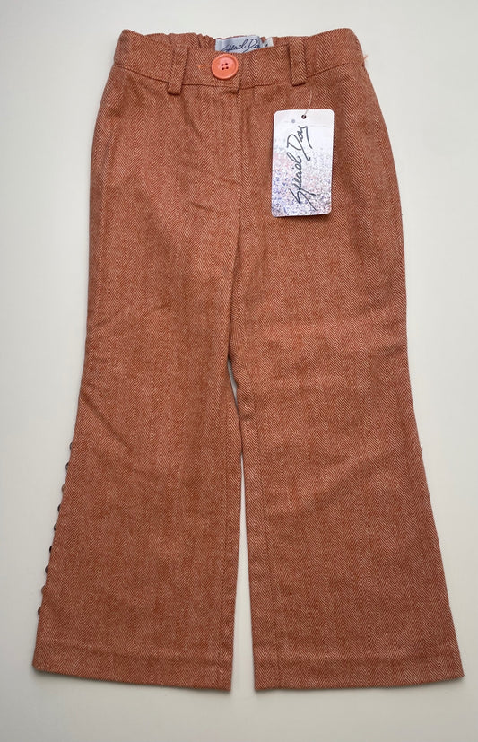 Special Day Pants - Orange Herringbone Wool-Blend Made in Italy | size 4T