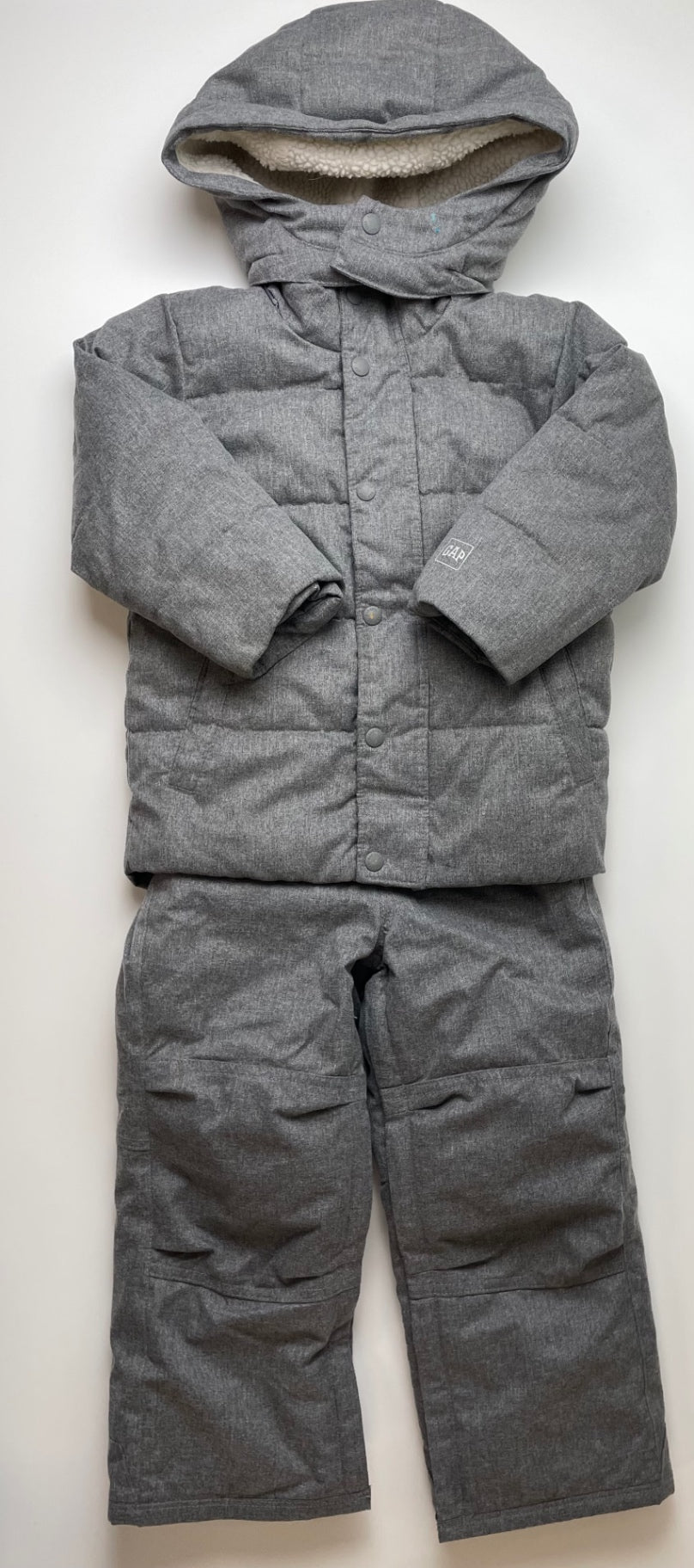 Baby Gap Snow Pants & Suits - Gray Fleece Lined Bib + Coat Cold Control | size 4T