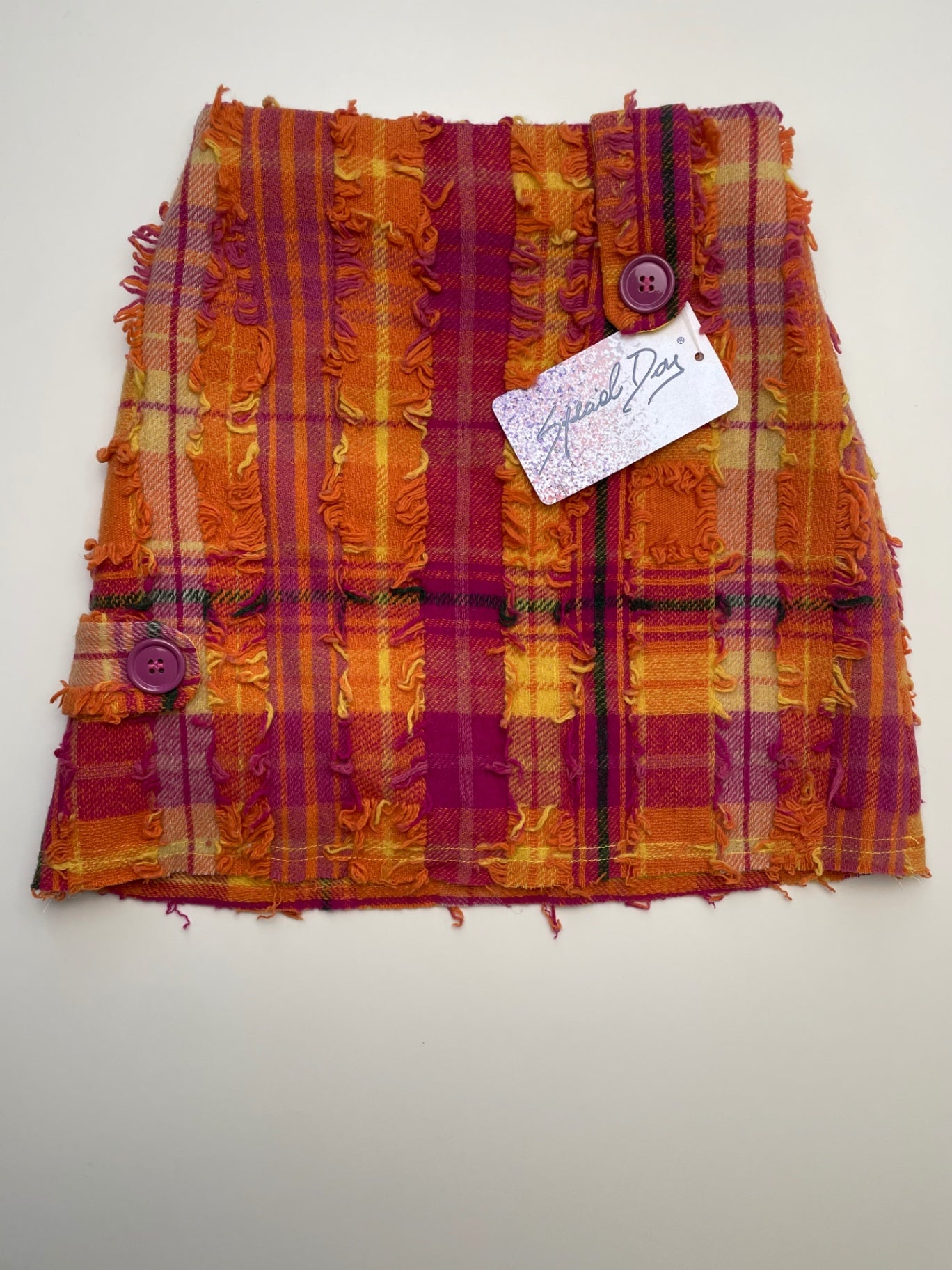 Special Day Skirt - Pink Plaid Wool-Blend Made In Italy | size 7