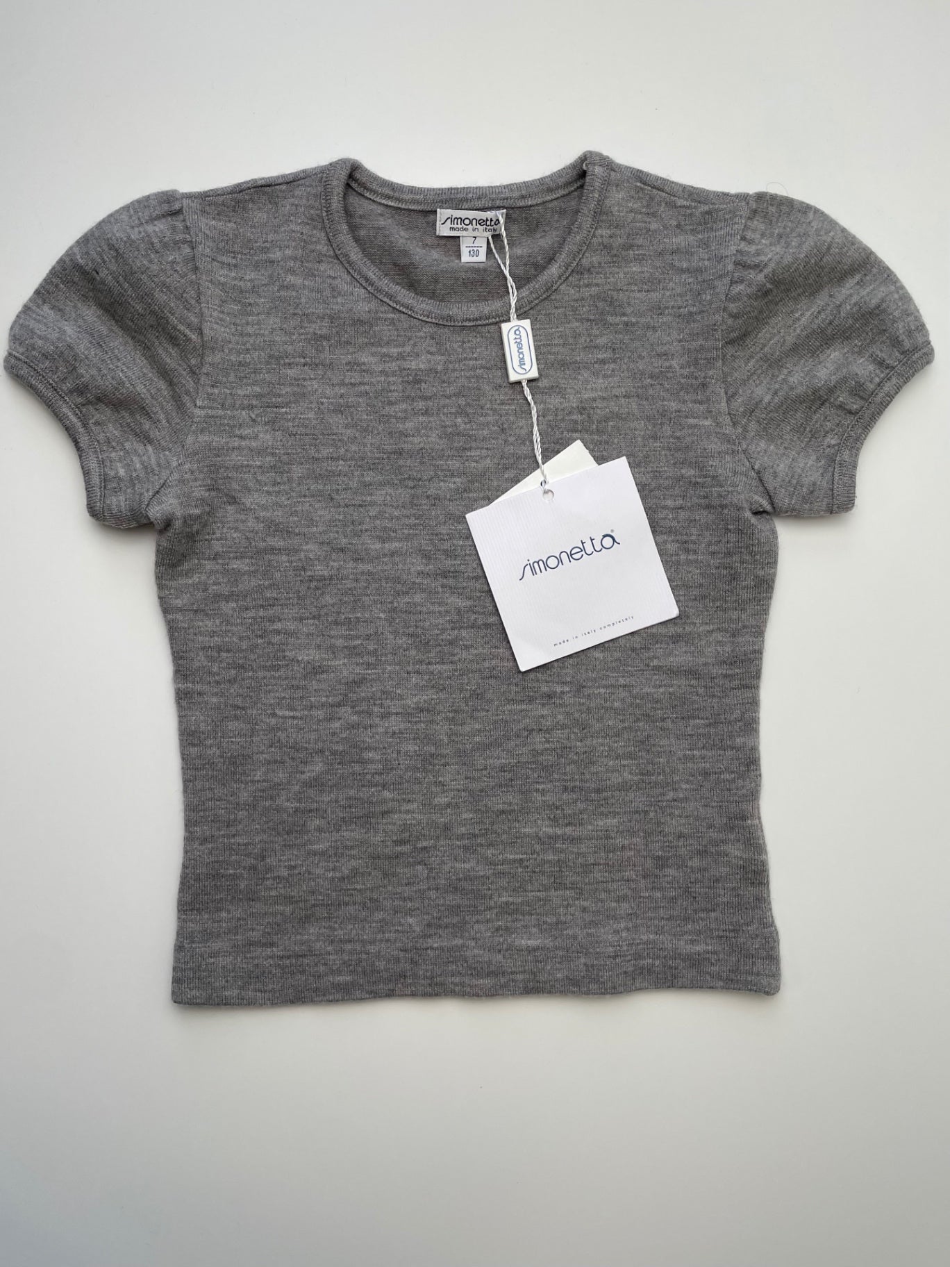 Simonetta T-Shirt - Gray Wool-Blend Made in Italy | size 7