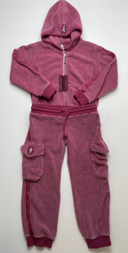 European Culture 2 Piece Ensemble - Pink Fleece Tracksuit Made in Italy | size 4T
