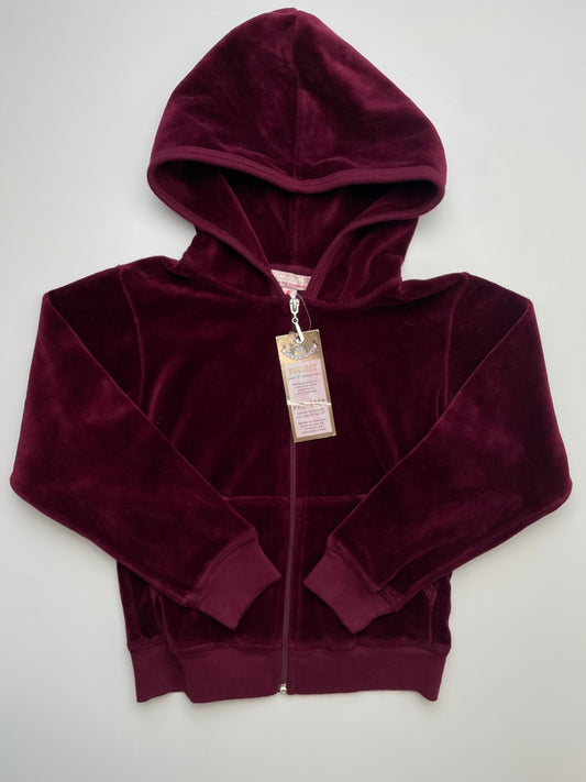 Juicy Couture Baby Sweatshirt - Red Velour Zip Up w/ Hood | size 6