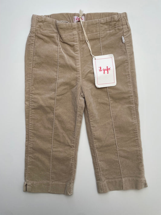 il gufo Pants - Tan Velvet Made in Italy | size 18 Months