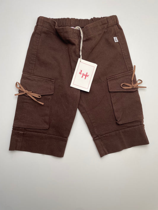 il gufo Pants - Brown 100% Cotton Made in Italy | size 18 Months