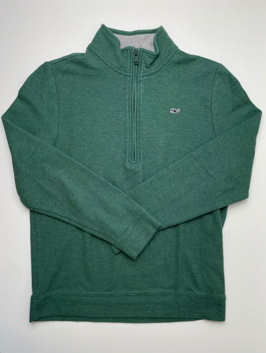 Vineyard Vines Sweatshirt - Green Solid 1/4 Zip | size 16