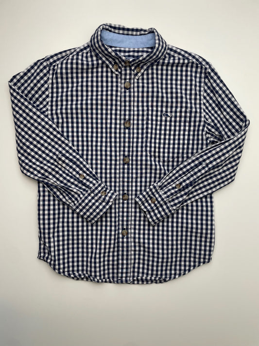 Vineyard Vines x Target Shirt - Navy Blue Gingham Button Down | size 4T/5T