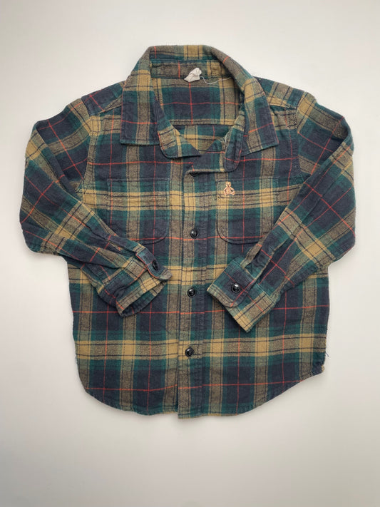 Baby Gap Shirt - Green Plaid Button Up | size 3T