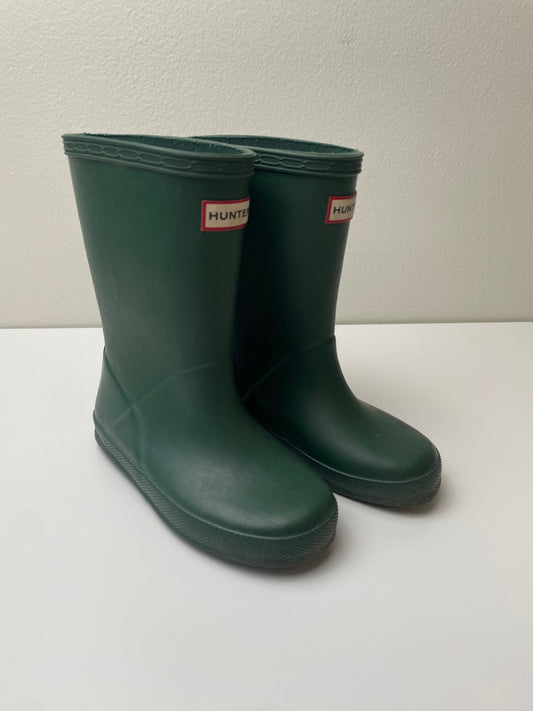 Hunter Shoes - Green Rubber Rain Boots | size Shoe 10/11