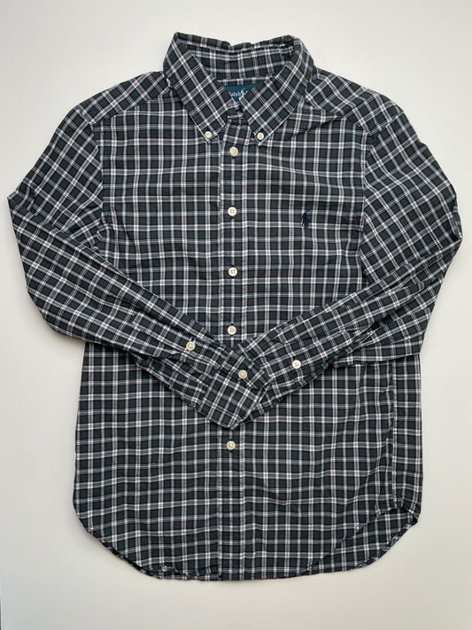 Ralph Lauren Shirt - Green Plaid Button Down | size 10/12