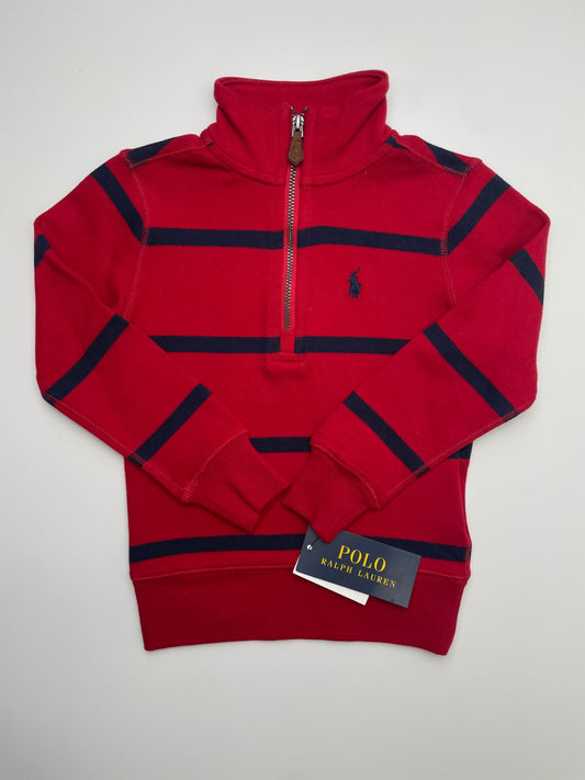 Polo Ralph Lauren Sweatshirt - Red Striped 1/4 Zip | size 2T