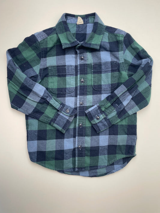 Baby Gap Shirt - Blue Checkered Button Up | size 5T
