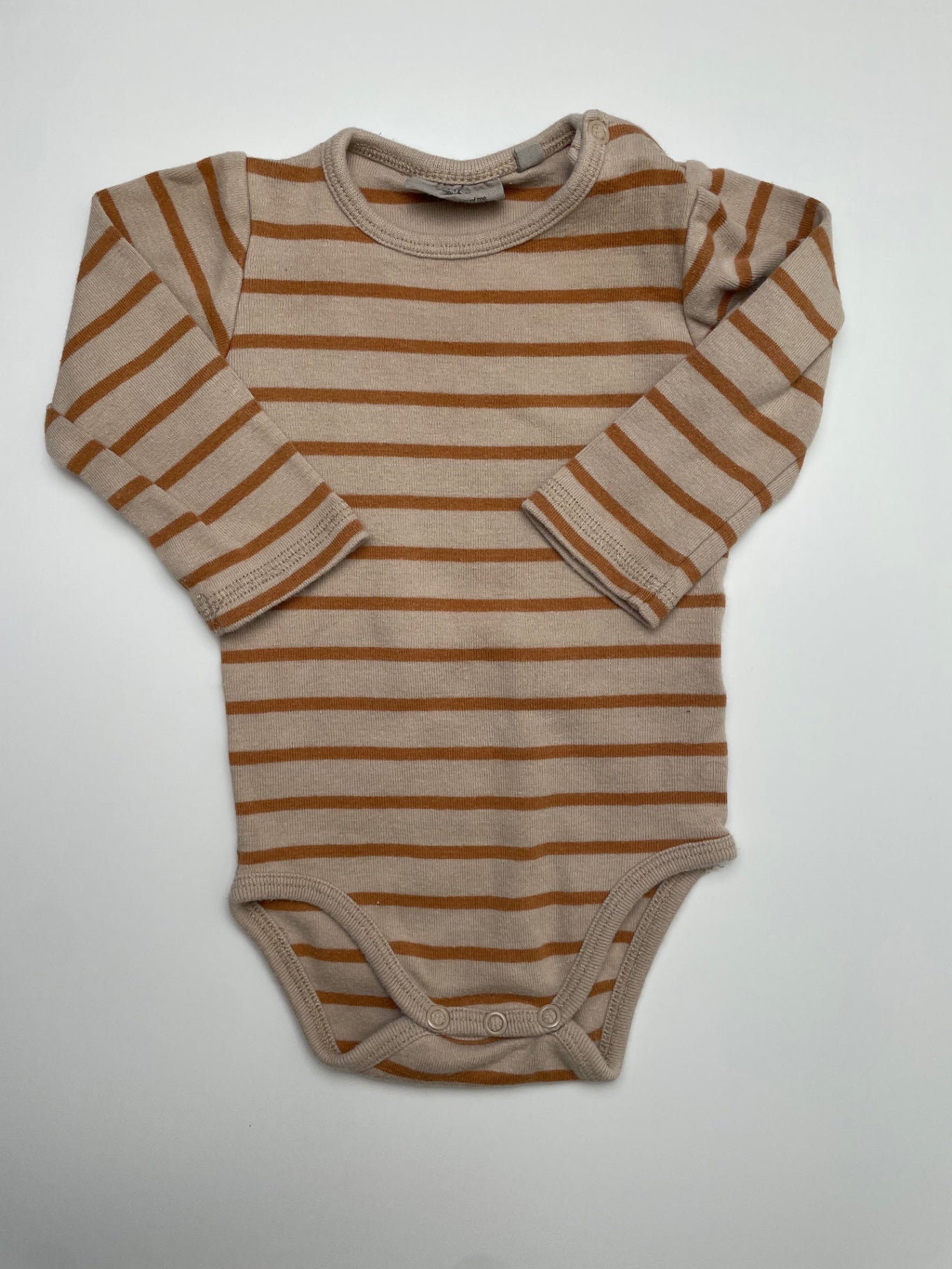Wheat Onesie - Yellow Long Sleeve Striped | size 6 Months