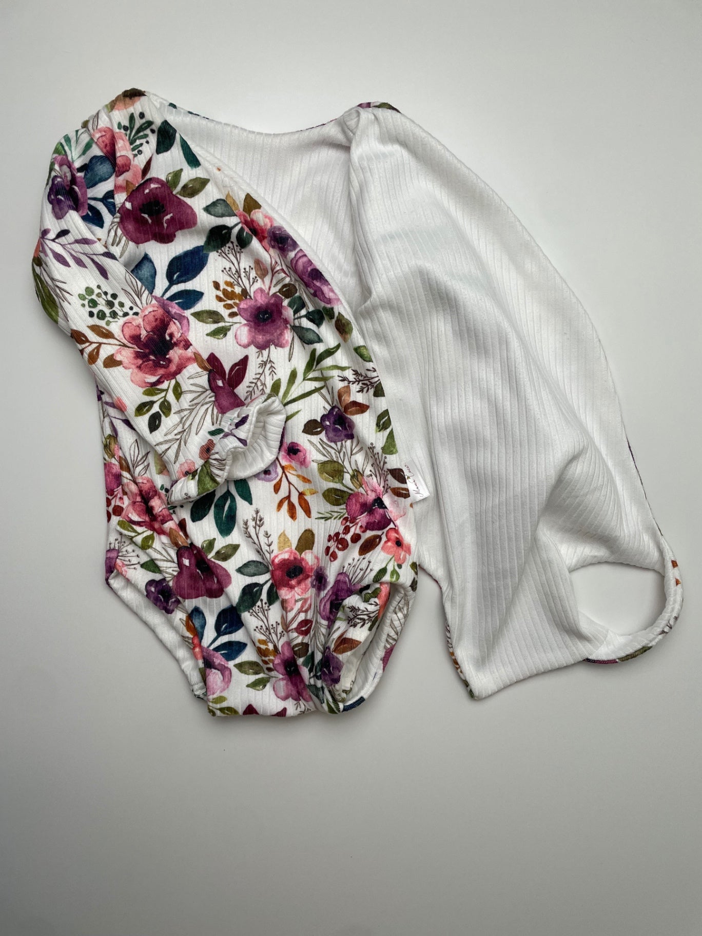 Mama Coco Onesie - Purple Floral Winged Bodysuit + Hat | size 0 - 3 Months