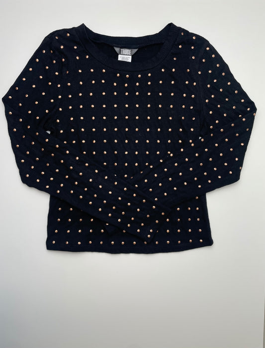Truce Long Sleeve T-Shirt - Black Bronze Studs | size 14