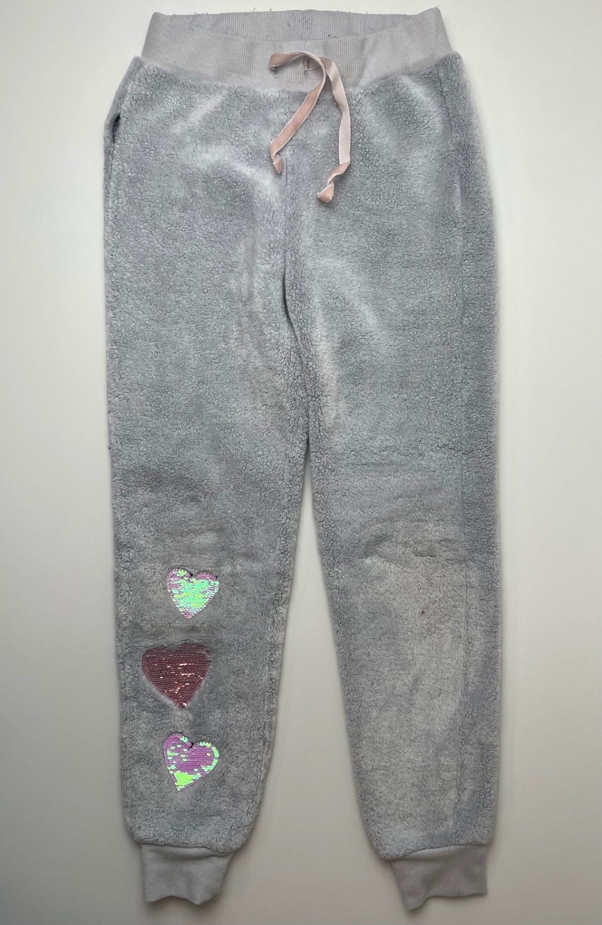 Epic Threads Sweatpants - Gray Fleece + Sequin Hearts | size 7/8