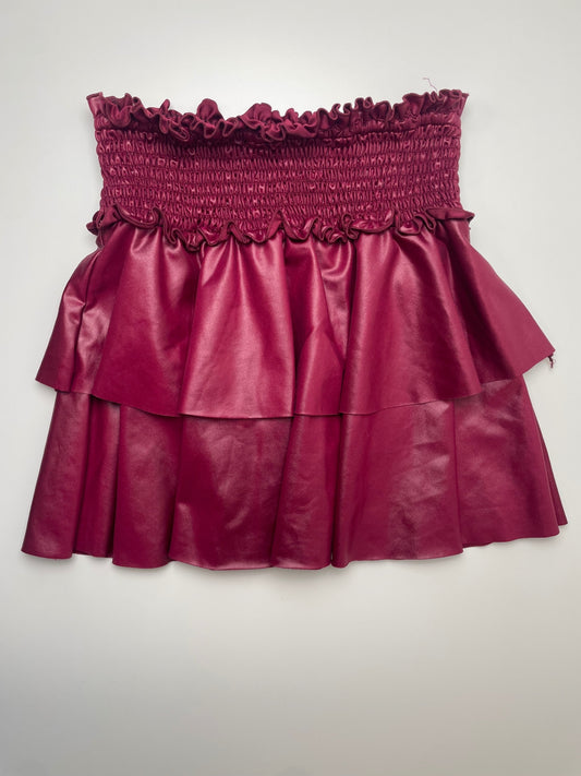 Global Love Skirt - Red Shirred Tiered | size 10/12