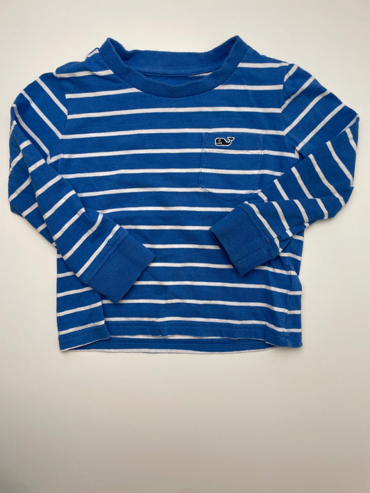 Vineyard Vines Long Sleeve T-Shirt - Blue Striped | size 2T