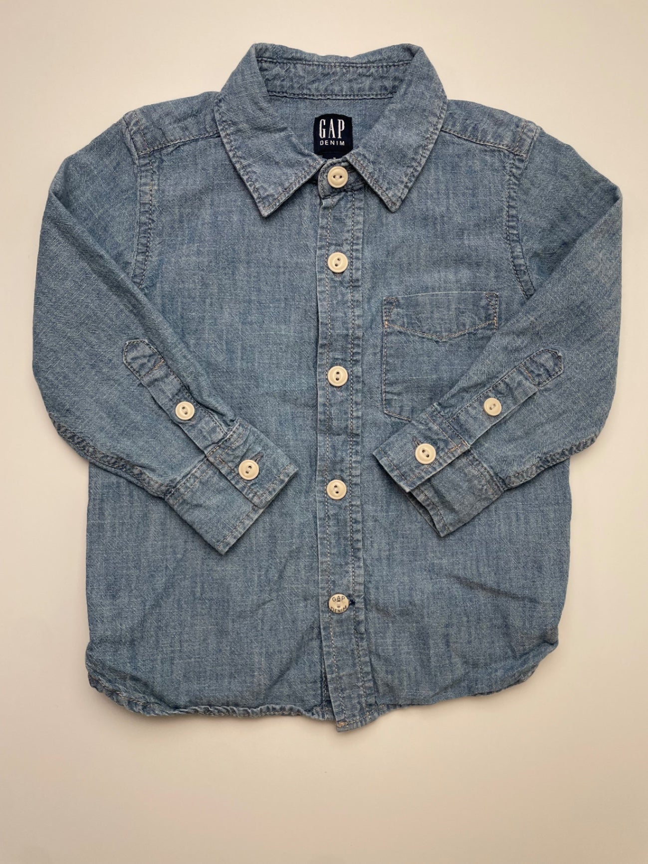 Gap Shirt - Blue Chambray Button Up | size 2T