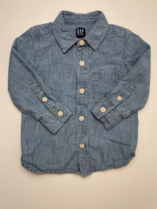 Gap Shirt - Blue Chambray Button Up | size 2T