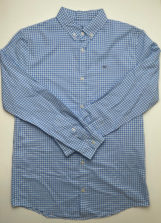 Vineyard Vines Shirt - Blue Gingham Button Down | size 18