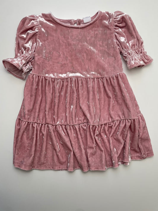 Baby Gap Dress - Pink Cinched Sleeves Velvet | size 3T