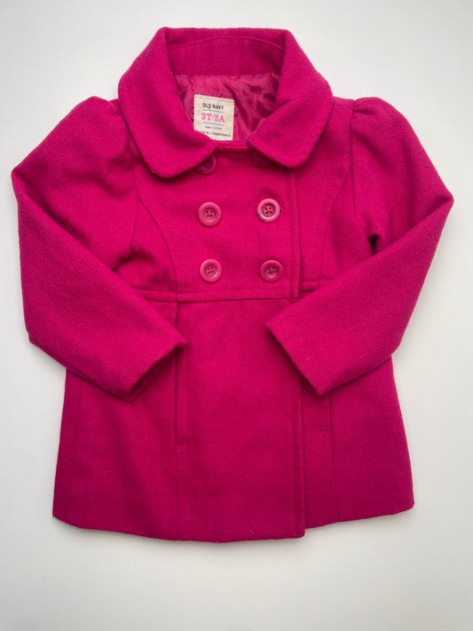 Old Navy Coat/Jacket - Pink Double Breasted Topcoat | size 3T