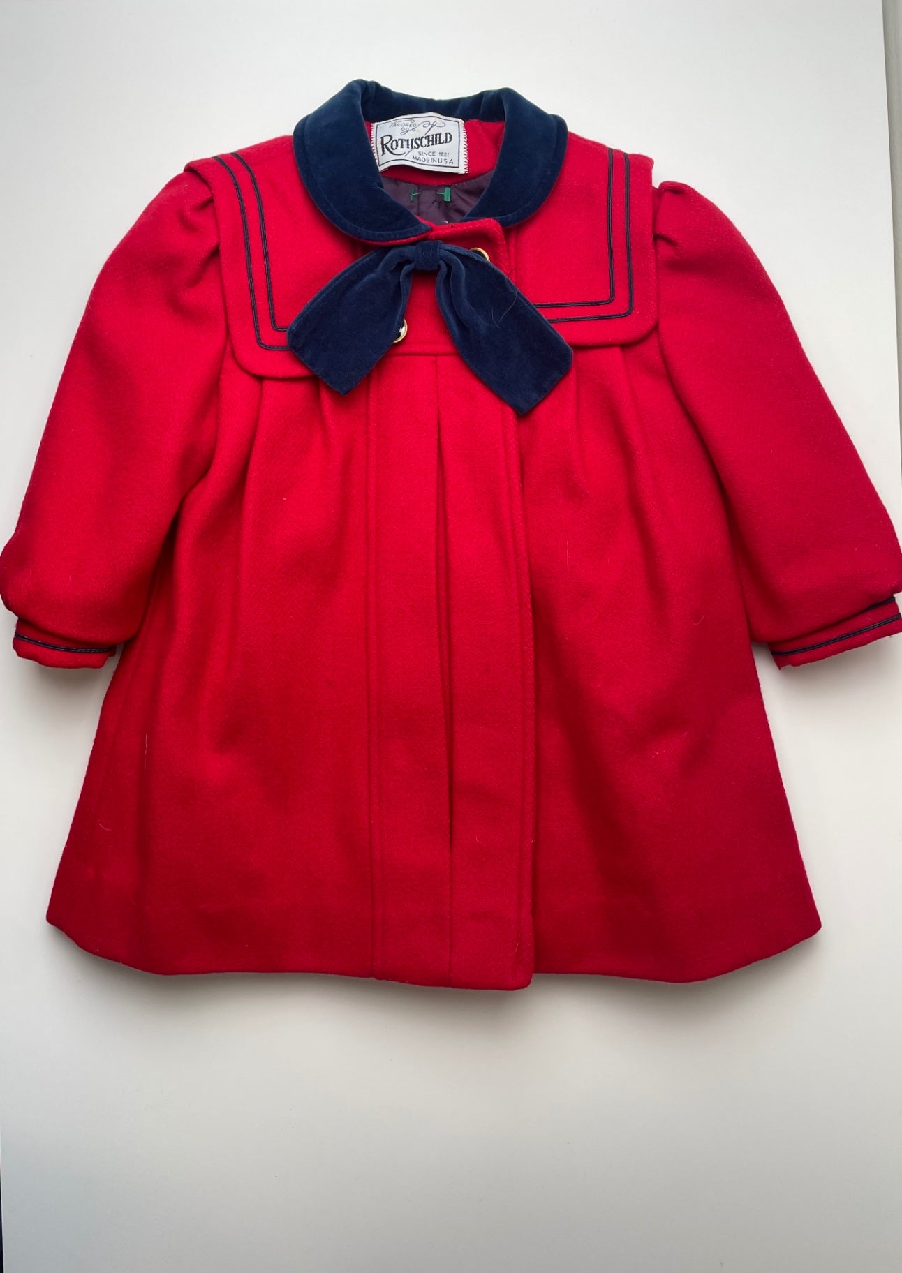 Rothschild Coat/Jacket - Red Navy + Velvet Accents | size 4T