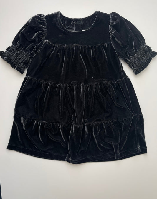 Baby Gap Dress - Black Cinched Sleeves Velvet | size 3T