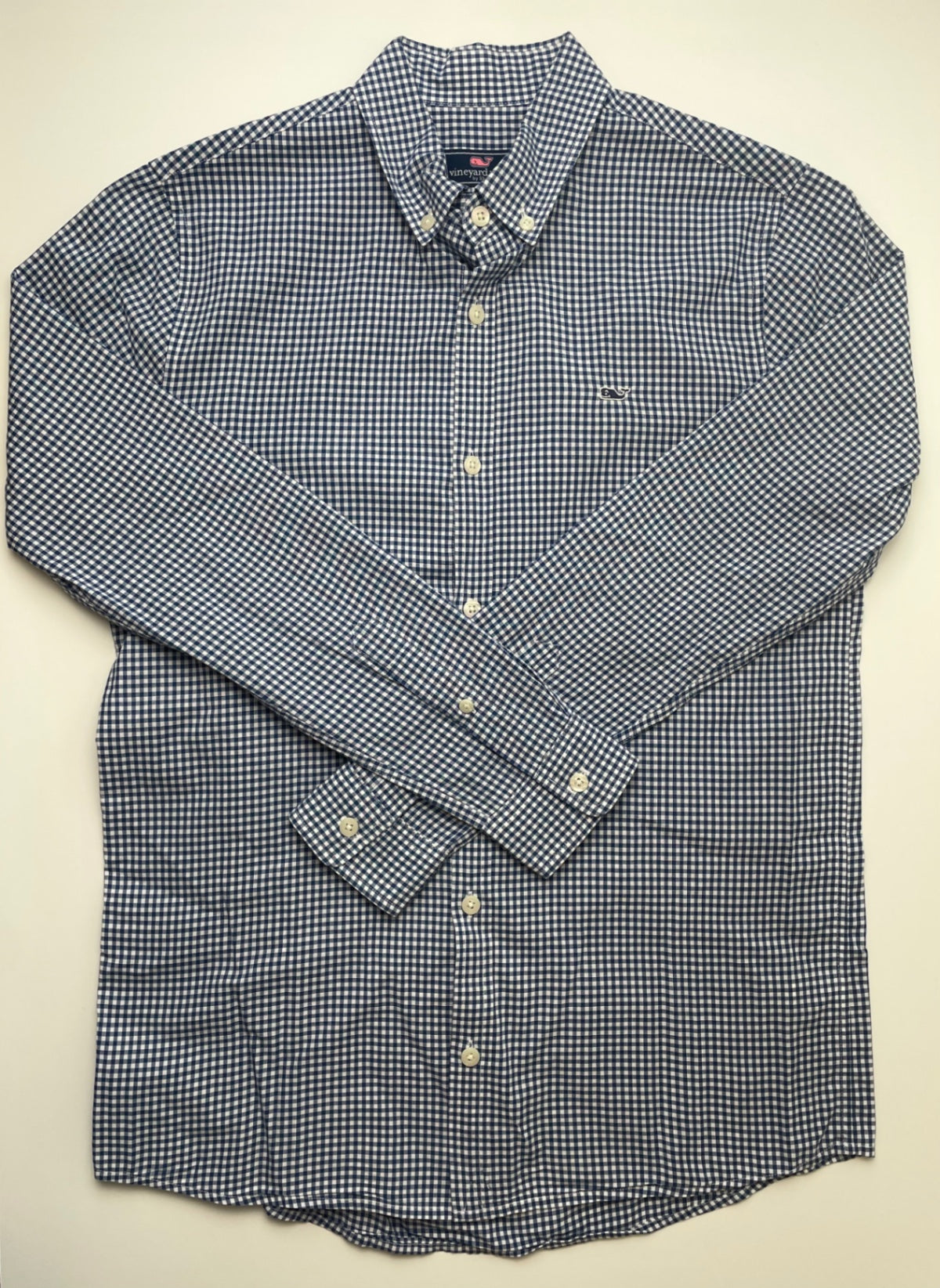 Vineyard Vines Shirt - Blue Gingham Button Down 100% Cotton | size 16