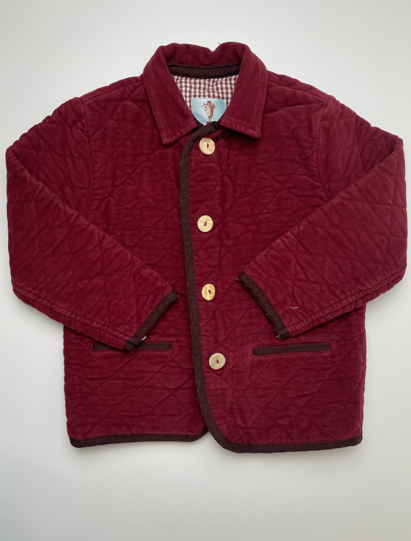 Papo d'Anjo Jacket/Coat - Red Quilted 100% Cotton Made in Portugal | size 6