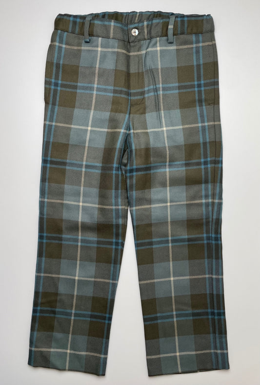Papo d'Anjo Pants - Green Plaid Trousers 100% Wool Made in Portugal | size 6