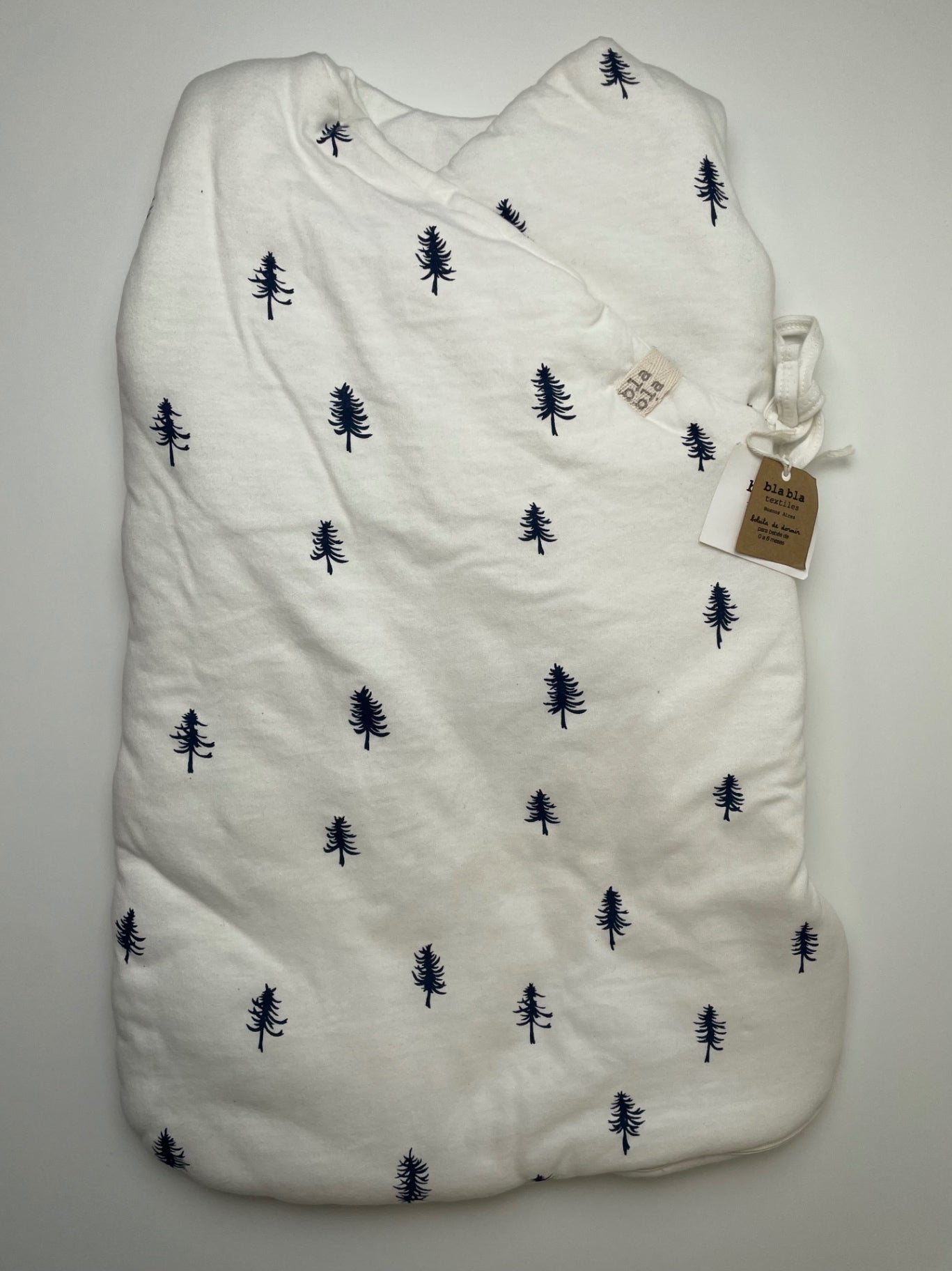 bla bla textiles Sleepsack - White Tree Pattern | size 0 - 6 Months