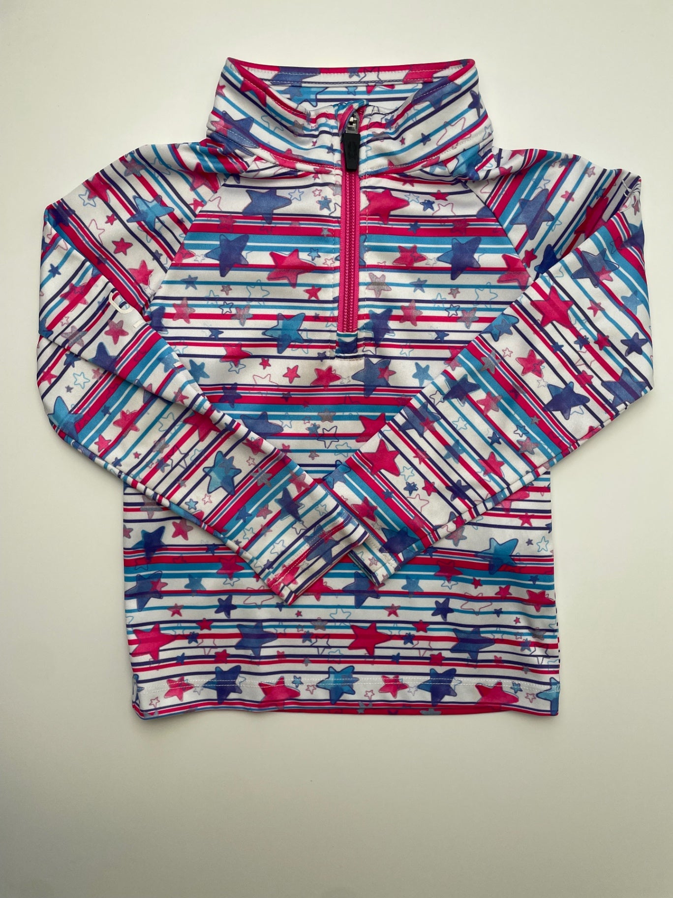 Spyder Sweatshirt - Pink Stripes + Stars 1/4 Zip | size 2T