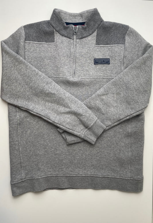 Vineyard Vines Sweatshirt - Gray Two-Tone Shep Shirt (Adult Size S) | size 14/16