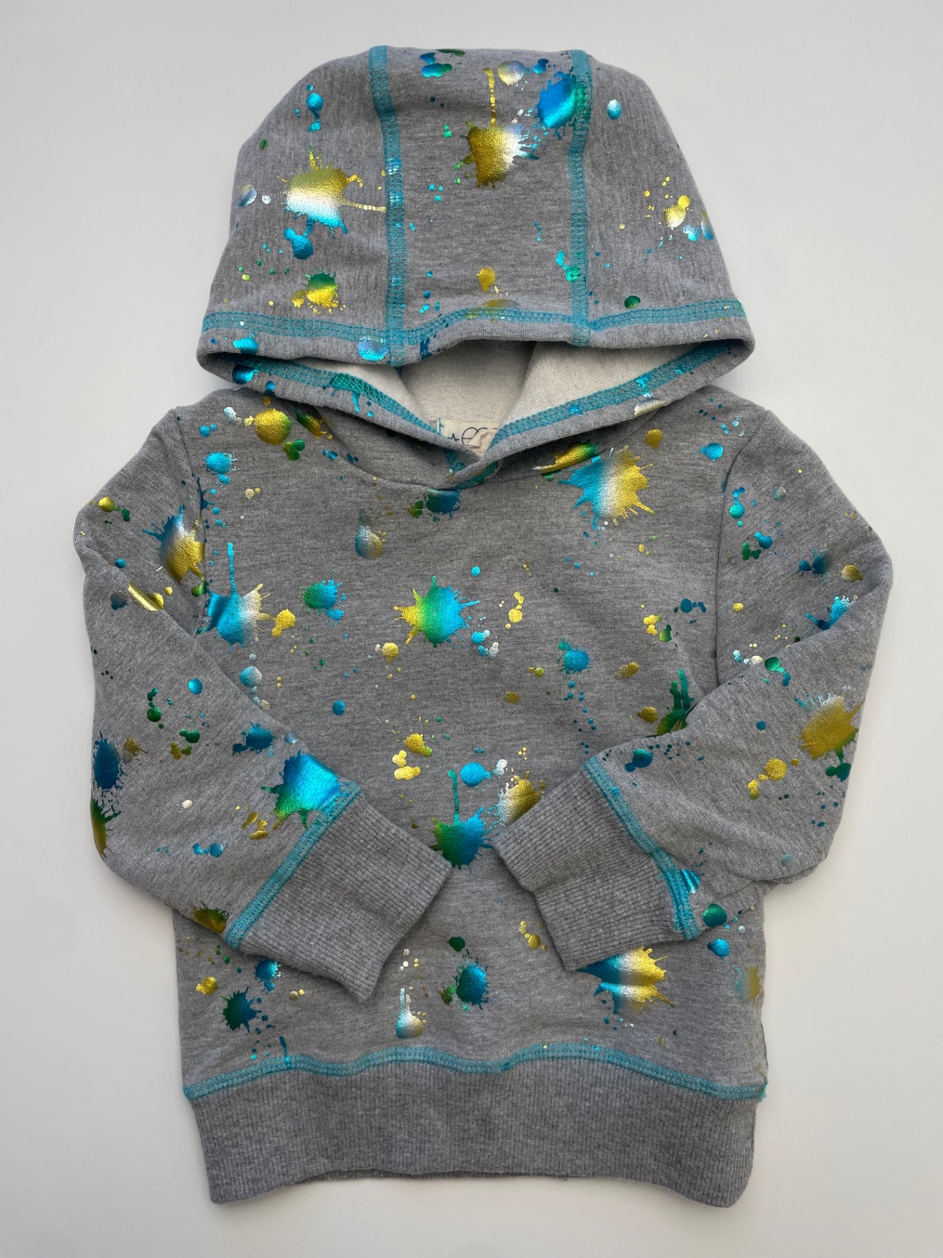 EGG New York Sweatshirt - Gray Metallic Splatter Hoodie | size 18 Months