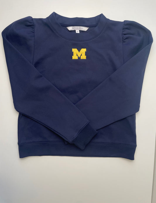 Smith & Quinn Sweatshirt - Navy Blue Michigan Crewneck (Adult Size XS) | size 8/10