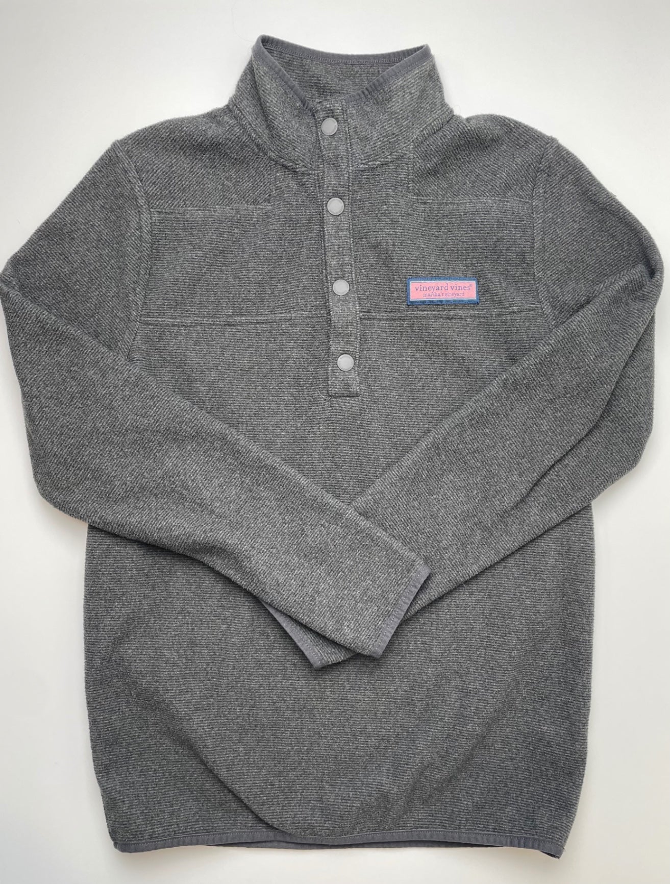 Vineyard Vines Sweatshirt - Gray Striped Fleece | size 14