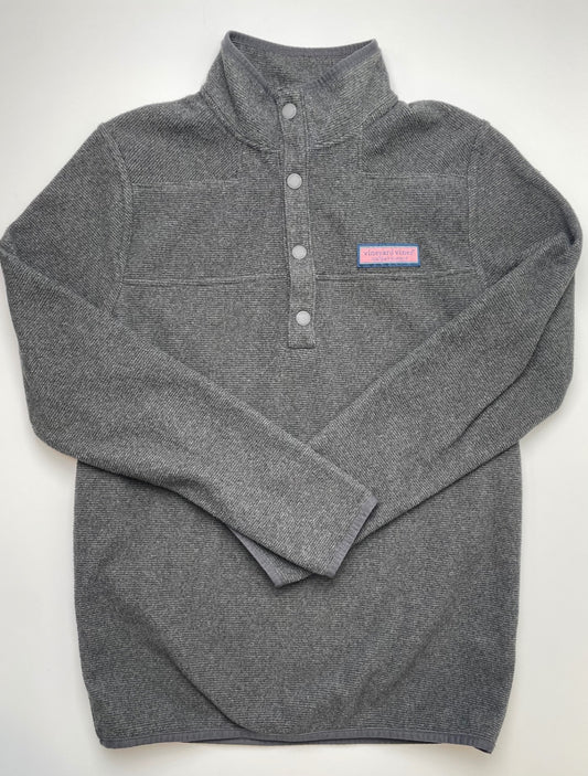 Vineyard Vines Sweatshirt - Gray Striped Fleece | size 14