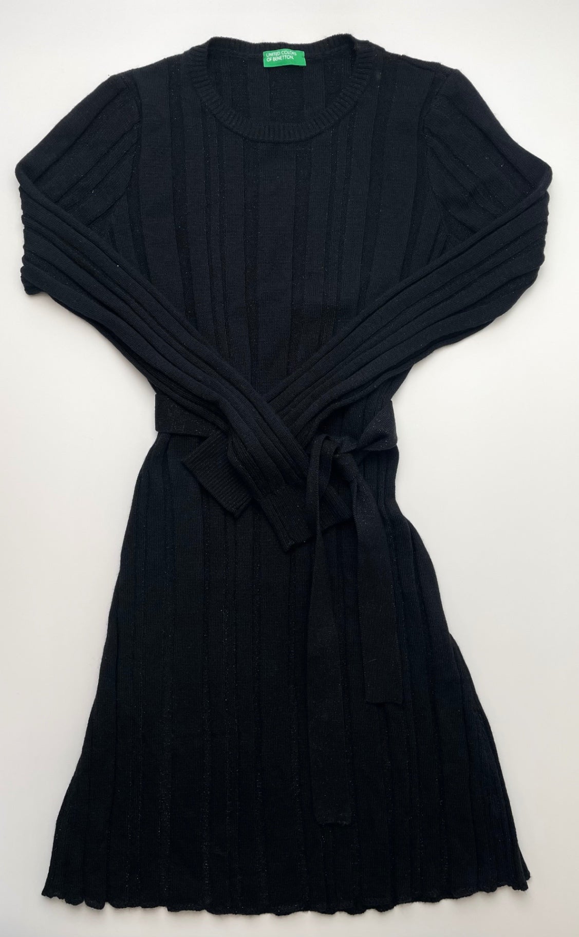 United Colors of Benetton Dress - Black Glitter Long Sleeve Knit | size 10/11