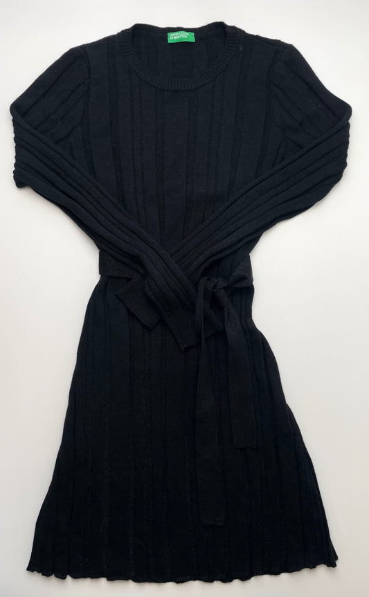 United Colors of Benetton Dress - Black Glitter Long Sleeve Knit | size 10/11