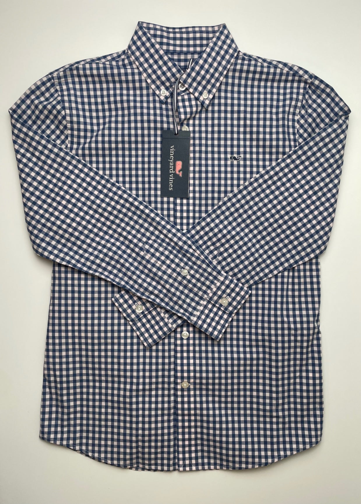 Vineyard Vines Shirt - Blue Gingham Button Down | size 12/14