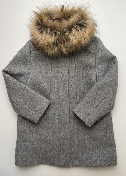 Crewcuts Jacket/Coat - Gray Fur Collar Wool Blend | size 4T/5T