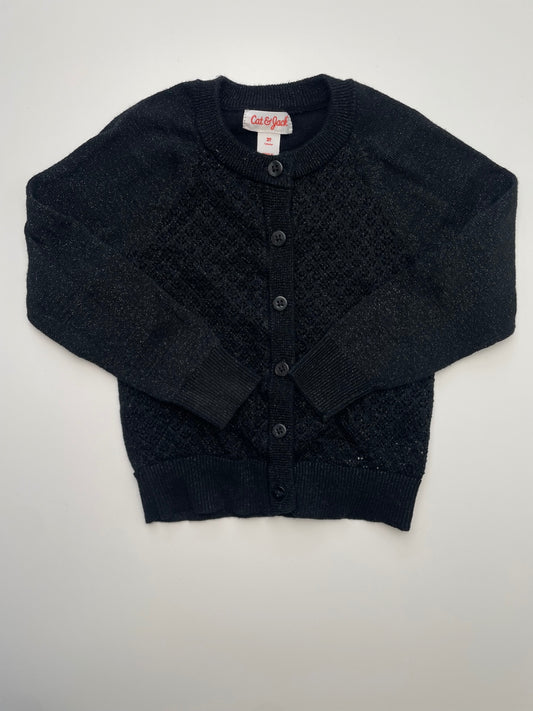 Cat & Jack Sweater - Black Glitter Cardigan | size 2T
