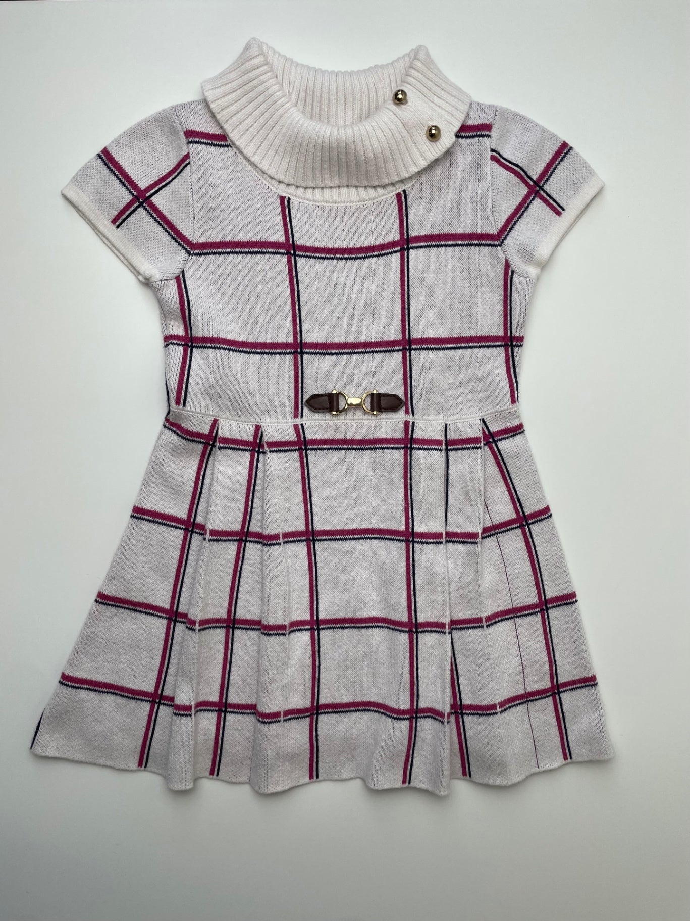 Janie and Jack Dress - Cream Knit Mock Neck | size 2T