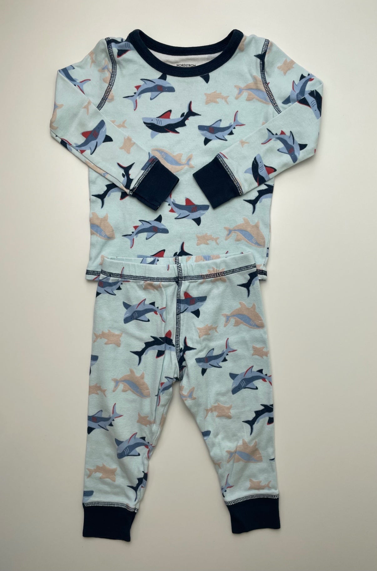 Nordstrom 2 Piece Ensemble - Blue Shark Pajamas | size 2T
