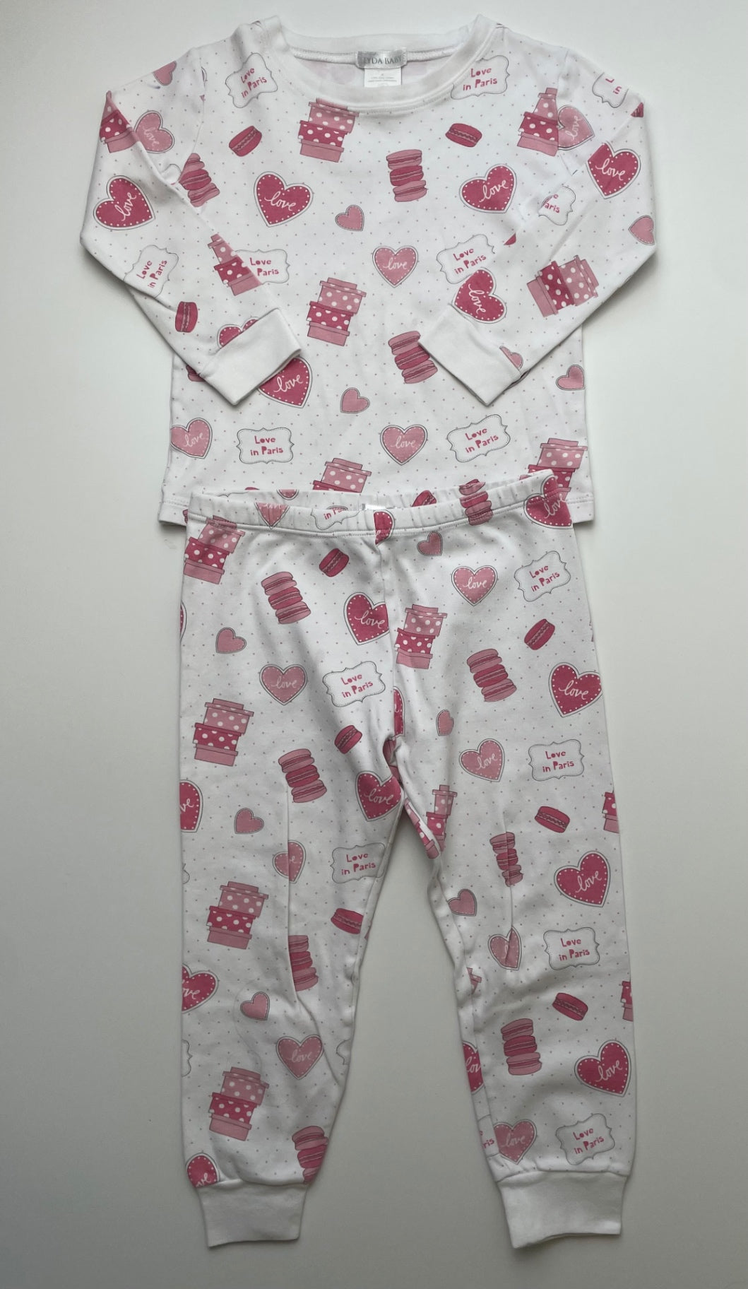 Lyda Baby 2 Piece Ensemble - Pink Paris Heart Pajamas | size 4T