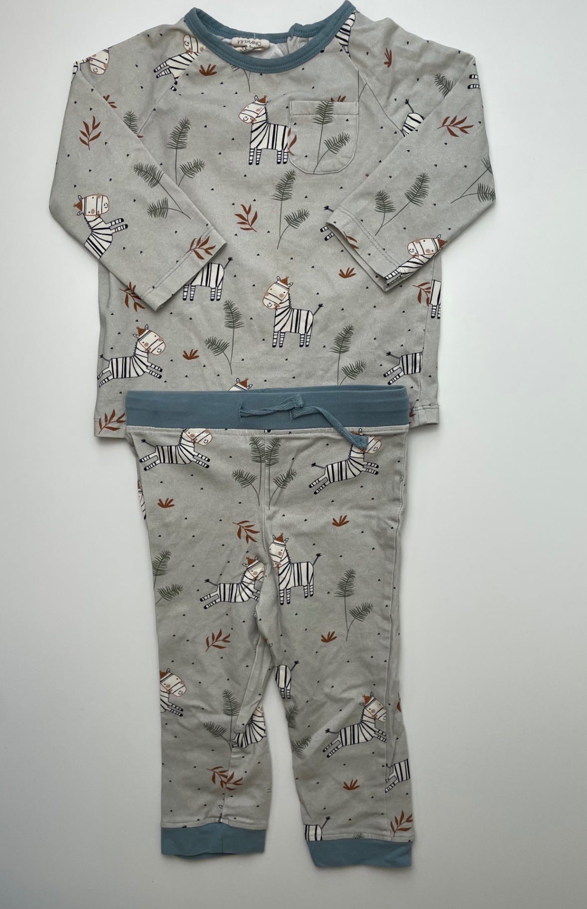 Viverano 2 Piece Ensemble - Gray Zebra Pajamas | size 18 - 24 Months