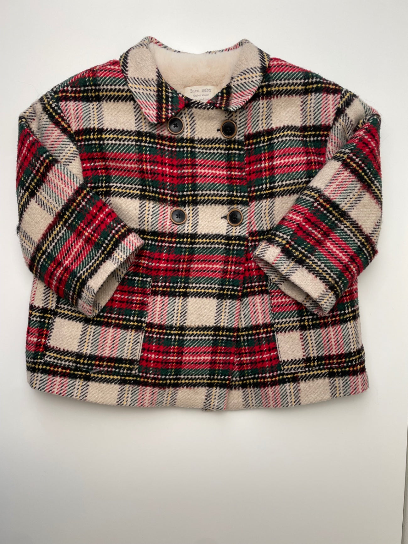 Zara Jacket - Multicolor Plaid Fur Lined | size 2T/3T