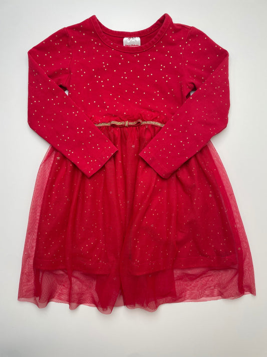 Hanna Andersson Dress - Red Gold Polka Dots + Tulle | size 3T