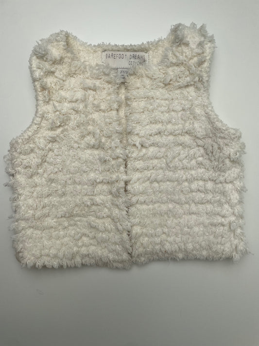 Barefoot Dreams Jacket - White Sherpa Vest | size 2T/3T